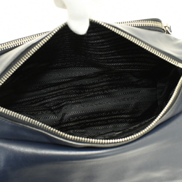 Prada leather plate Crossbody Blue triangle Navy - Picture 7 of 8